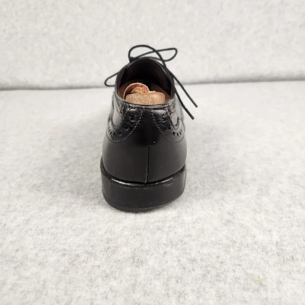 Allen Edmonds Sanford Shoes Mens Size 9.5‎ Black Oxford Brogue Dress Leather USA